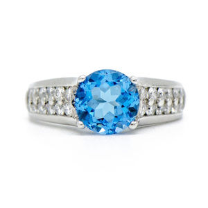 Verragio Blue Topaz Platinum Ring